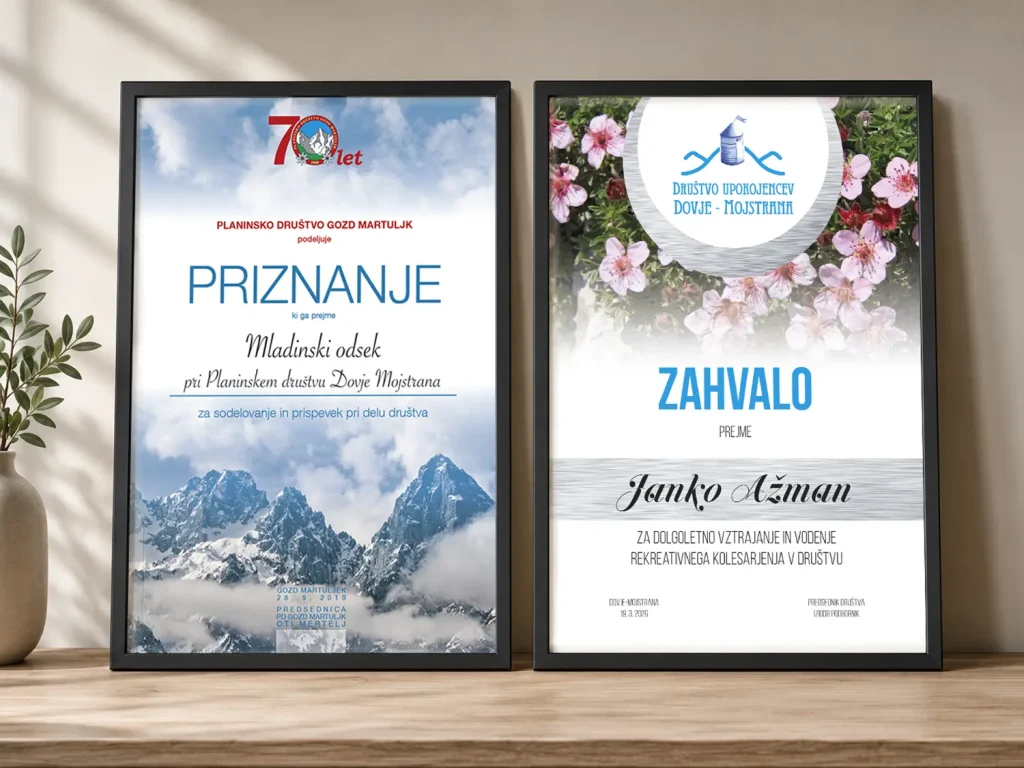 tisk diplom za dosežke